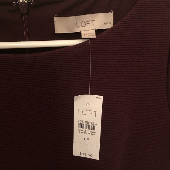 NWT LOFT Plum petite dress with pockets 6P - Picture 5 of 5